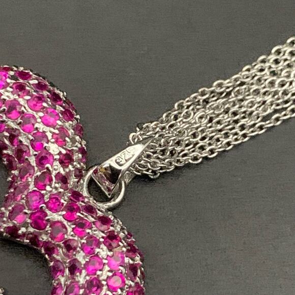 925 Sterling Silver Heart Necklace Great Valentine’s Day Gift - Picture 3 of 11